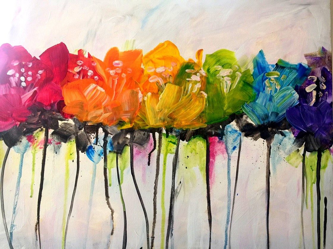Watercolor painting of flowers