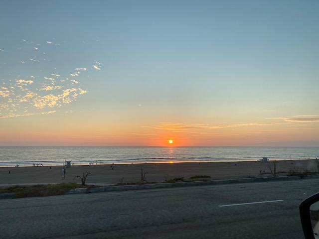 The beach during the sunset